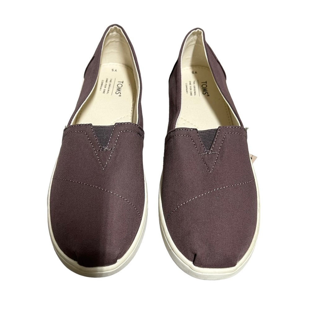 TOMS Youth Belmont Ash Canvas Slip On Sneakers - Picture 4 of 9